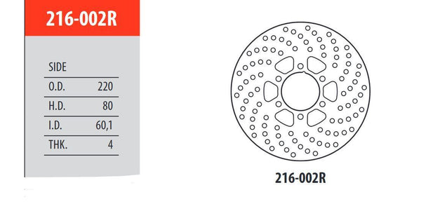 Gilera 250 Enduro GOLDfren Front Brake Disc 216-002R Stainless 220 mm